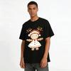 Christmas Reindeer Gingerbread Man Print Kids Family Sweatshirt Pure cotton T-shirt