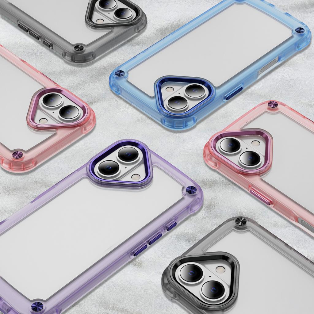 For iPhone 16 Case Anti-drop TPU Frame Clear PC Back Cover