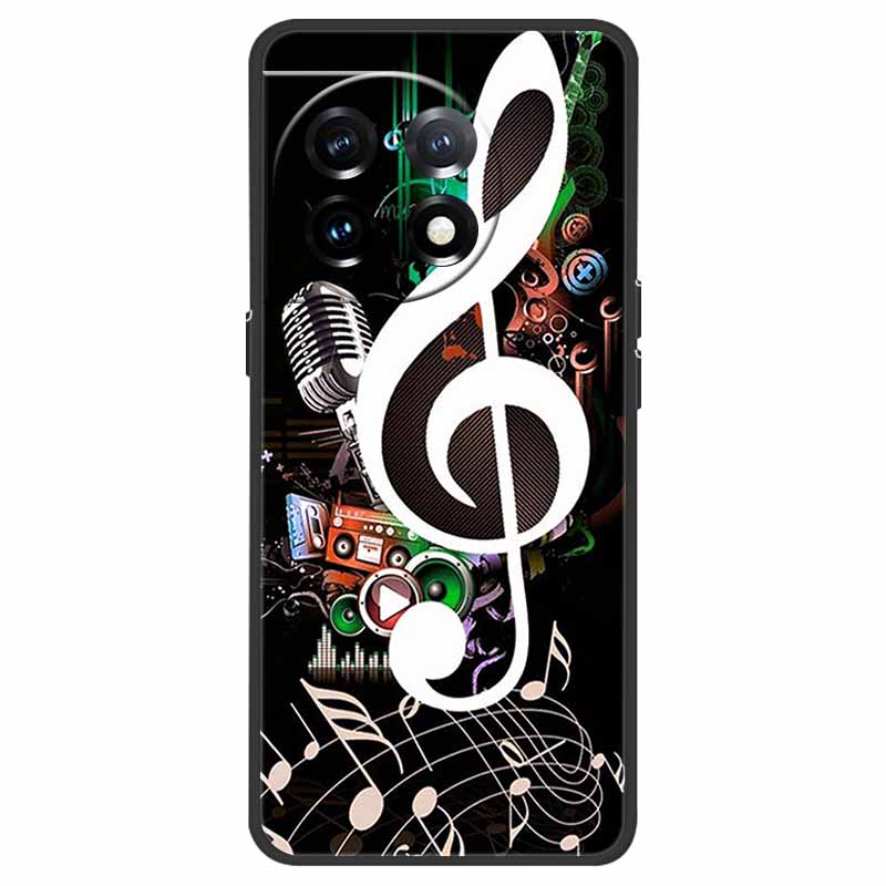For OnePlus 11 5G Case One Plus 11R Flower Marble Black Bumper Soft TPU Silicone Cover for OnePlus 11 / 11R 5G Phone Cases Capas