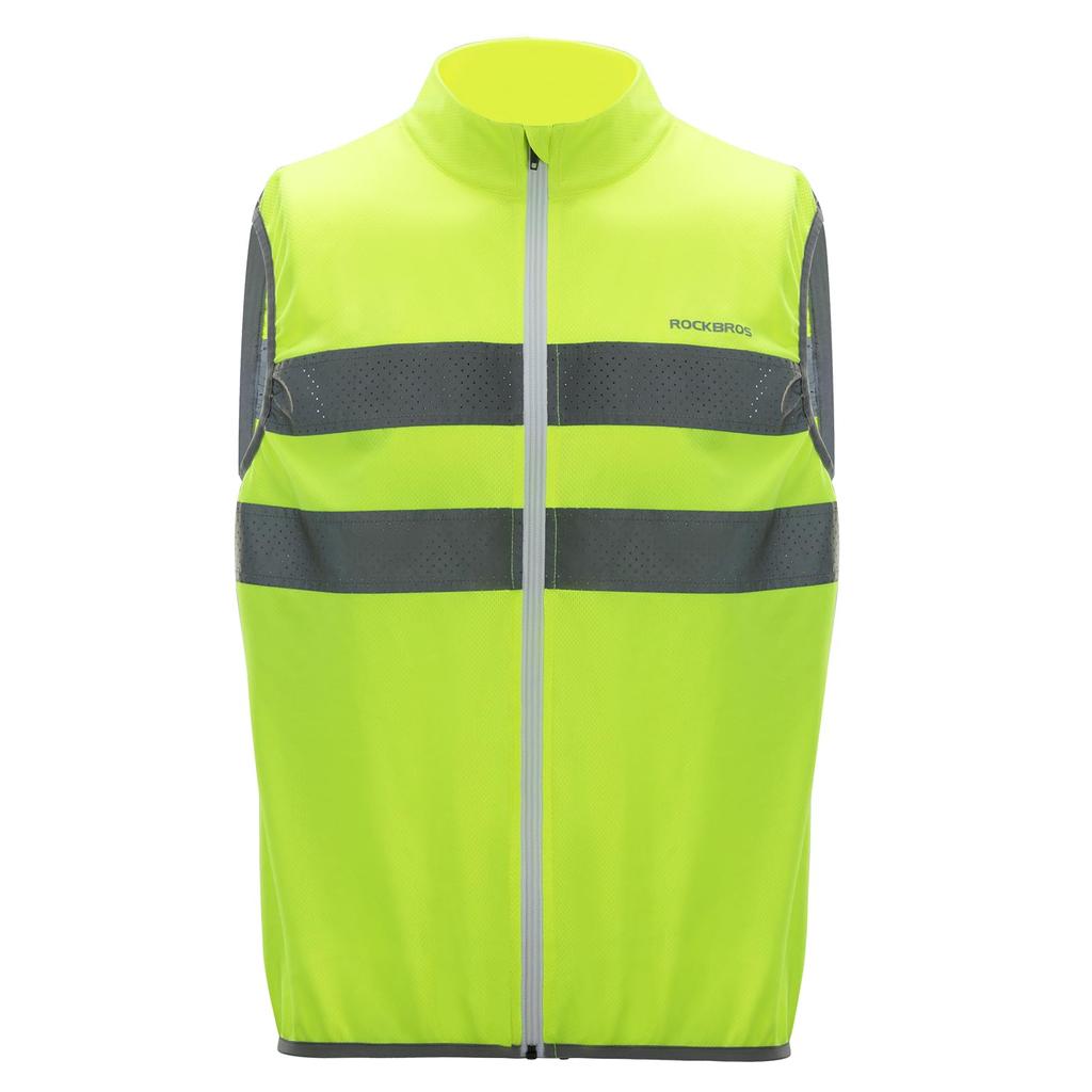 ROCKBROS Reflective Bicycle Safety Night with High for Outdoor Dog and Traffic Accident Prevention Vest, Mesh, Reflective, Lightweight, Pockets,