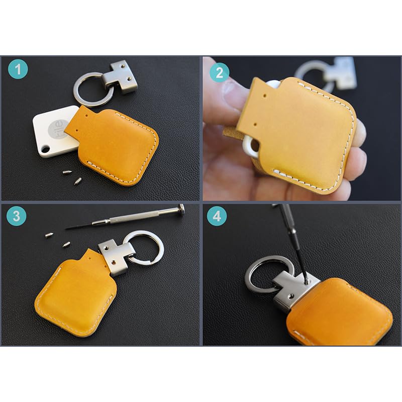 GYOKUYU Compatible Eufy Security SmartTrack Link Protective Case with PU Leather and Anker Eufy Security SmartTrack Link Loss Simple and Tile Mate