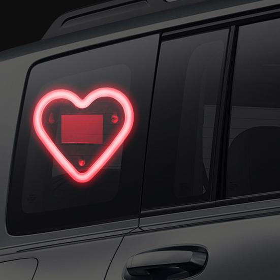 Solar Heart LED Car Light Wireless Decorative Lamp for Triangle & Rear Window Suction Cup Mount Romantic Atmosphere Night Light Auto Accessory