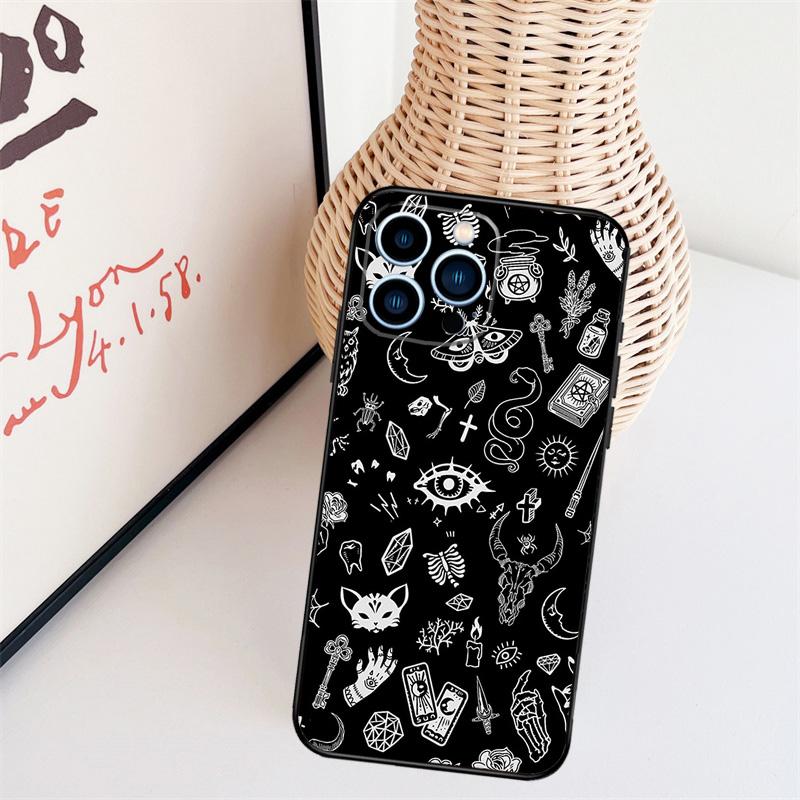 Occult Witchcraft Moon Gothic Witch Funda For iPhone 16 15 Pro 14 Pro Max Plus 11 13 12 Mini X XS XR Phone Case