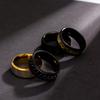 4pcs Stainless Steel Ring Set  Men's Wedding Rings Cool Spinner Black Golded 8mm Width Unisex