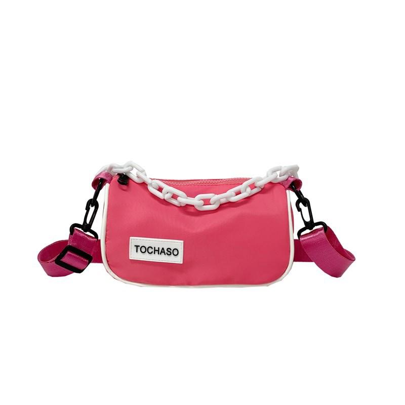 

Cloth Oxford Stylish Childrens Shoulder Bag Lightweight And Durable Versatile Design For Use School рожевий