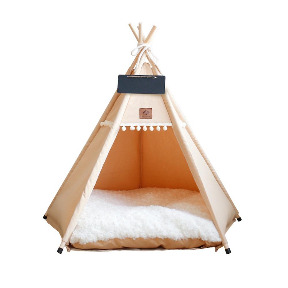 with Thick Cushion Dog Tent Bed Thick Cushion Pet Tent Kennel Cat Teepee Tent  For Cats/Dogs