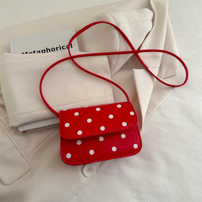 

2025 весна новый популярный модный высококлассный плечевой нишевый женский сумки портативный универсальный женский сумки в горошек сумки-мессенджеры красный