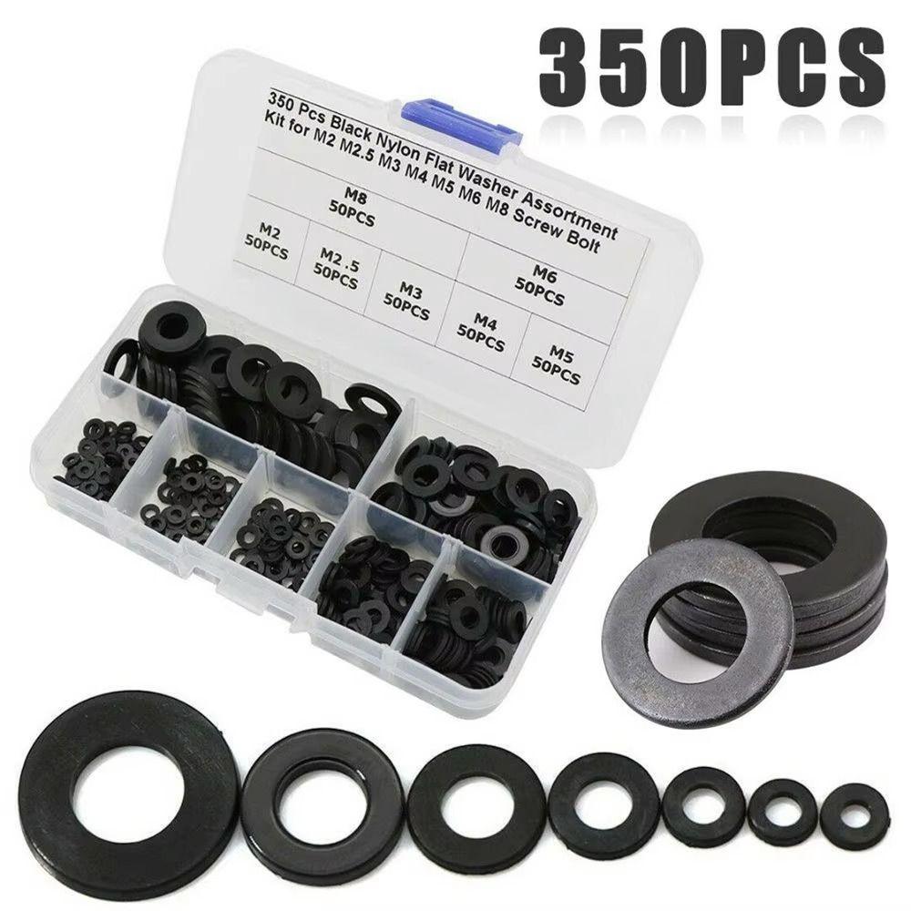 350PCS Waterproof Flat Washers Black Rubber Gaskets Gaskets Set Washers Kit  Faucet Repair