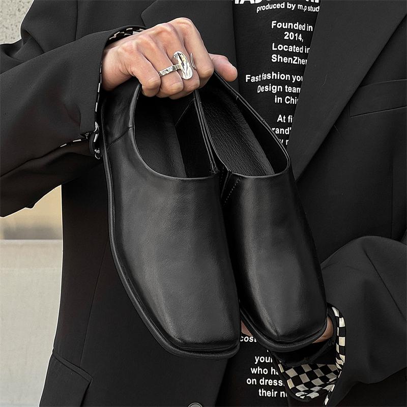 Fashion New Spring Solid Men's Boat Footwear Fashion Leather Loafers Slip on Casual Shoes Business Man Lazy Shoes Elegantes Gents Shoes