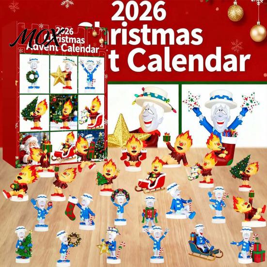 Advent Gift Boxes for Kids Christmas Calendar 2026, 24-Day Surprise Countdown with 24 Holiday Activity Set Acrylic Pendants, Anime Themed Collectible