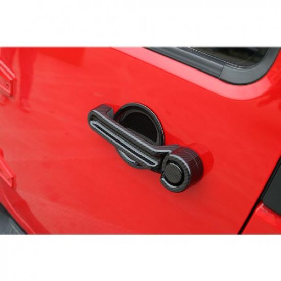 Exterior Door Handle Bowl Decor Cover Trim for Jeep Wrangler JK JKU 07-17 Carbon
