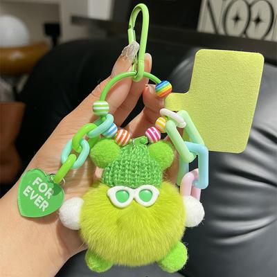 Adorable Plush Keychain DIY Cartoon Character Bag Charm for Backpack Keys
