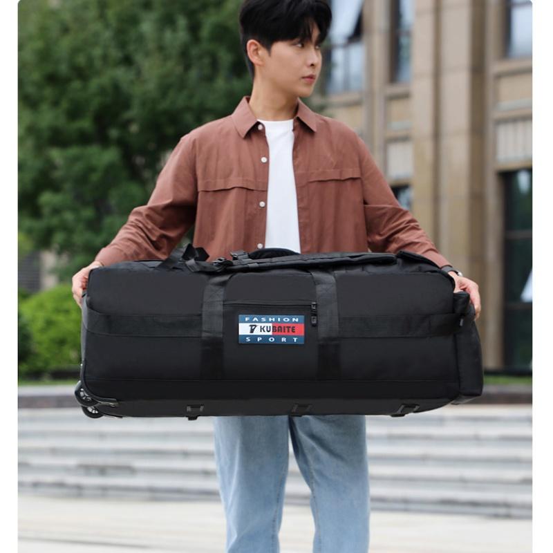 Borsa da Viaggio Super Capiente 85/95cm con Ruote, Traspirante, Impermeabile, Tessuto Oxford, Borsa da Bagaglio, Può Contenere Piumino, Portatile per il Tempo Libero, Pieghevole, Borsa da Campeggio