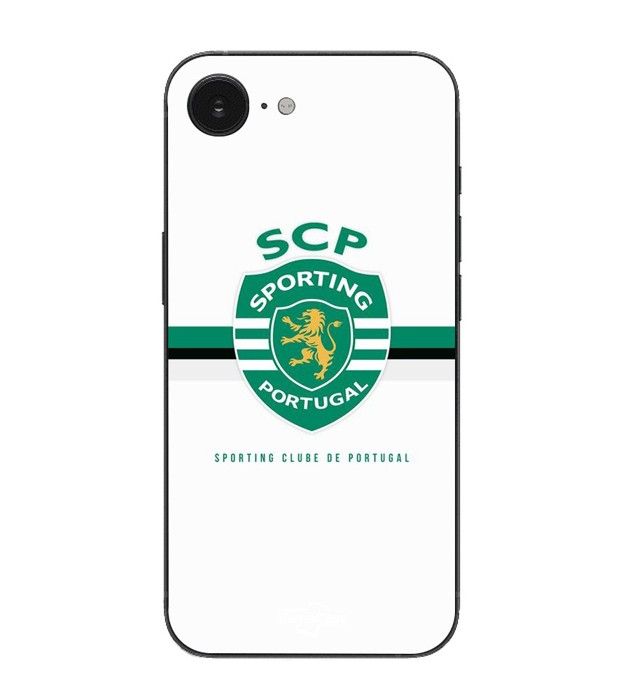 Coque Maniacase Pour Iphone 16E SCP SPORTING PORTUGAL FOND BLANC
