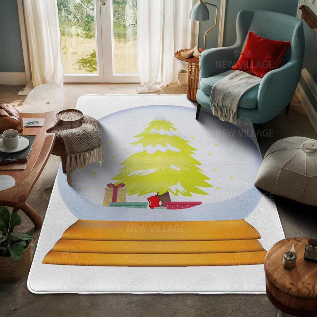 House Entrance Carpet Home Door Mat Living Room Bath Foot Bathroom Non-slip Water Absorption Rugs Bath Merry Christmas Winter