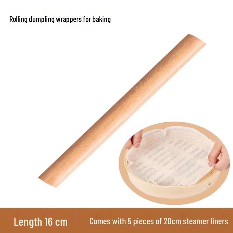 Solid Wood Rolling Pin Set with Steamer Mats