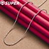 925 Sterling Silver Bamboo Chain Necklace 45cm Wedding Fashion Jewelry