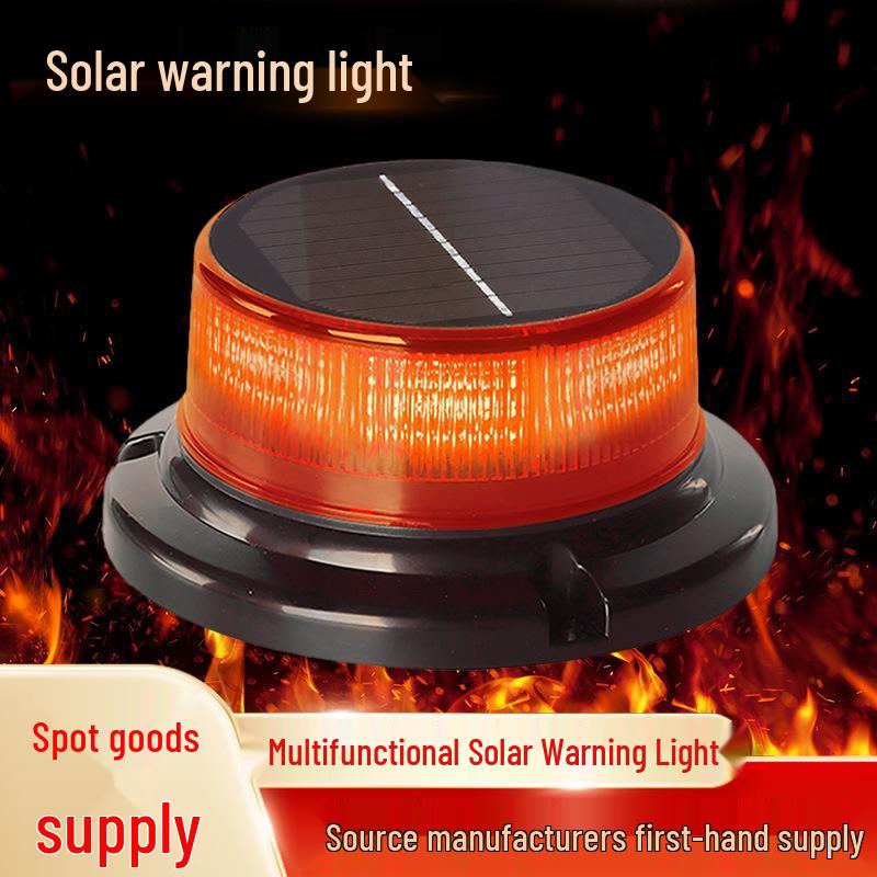 Solar-Powered Magnetic Car Roof Strobe Light for Night Parking and Accident Prevention.