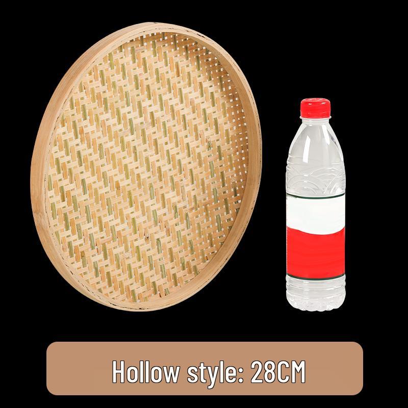 Bamboo Weaving Green Winnowing Basket/Restaurant Sashimi Platter with or without Holes for Drying, Sieving, Tea Sampling, or Decorative Use
