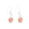 Beautiful Peach Moonstone 925 Stamped Silver Simplistic Earrings 1.67 Inch CE-14-38