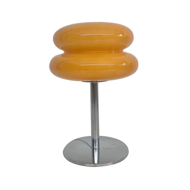 Bauhaus Egg Tart Glass Table Lamp - Thick-Sole Night Light for Bedroom, Bedside, or Living Room