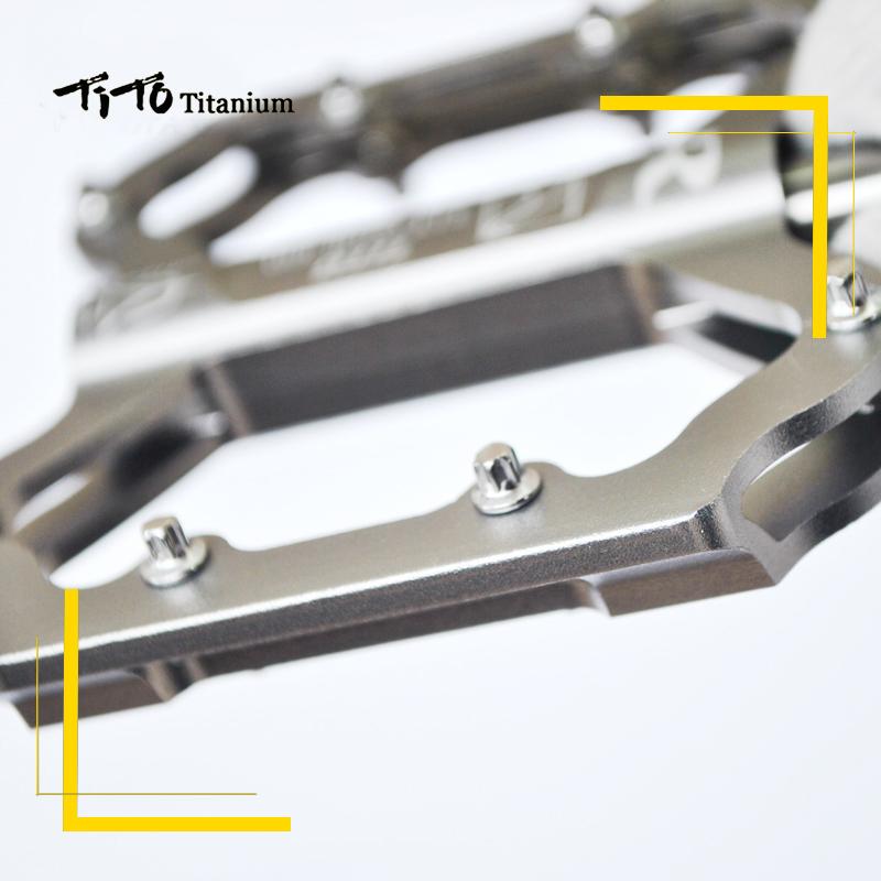 TiTo Titanium Ultralight Pedal Bicycle Pedal Titanium Alloy Axis Bike Pedals  MTB Cycling Titanium Bike 1 Pair Titanium Pedal