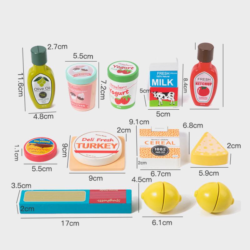 Simulation Wooden Milk Pasta Cheese Flavored Ice Cream Children Set Toys