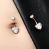 Crystal Heart Navel Button Piercing Stainless Steel Belly Piercing Gift Body Jewelry Summer