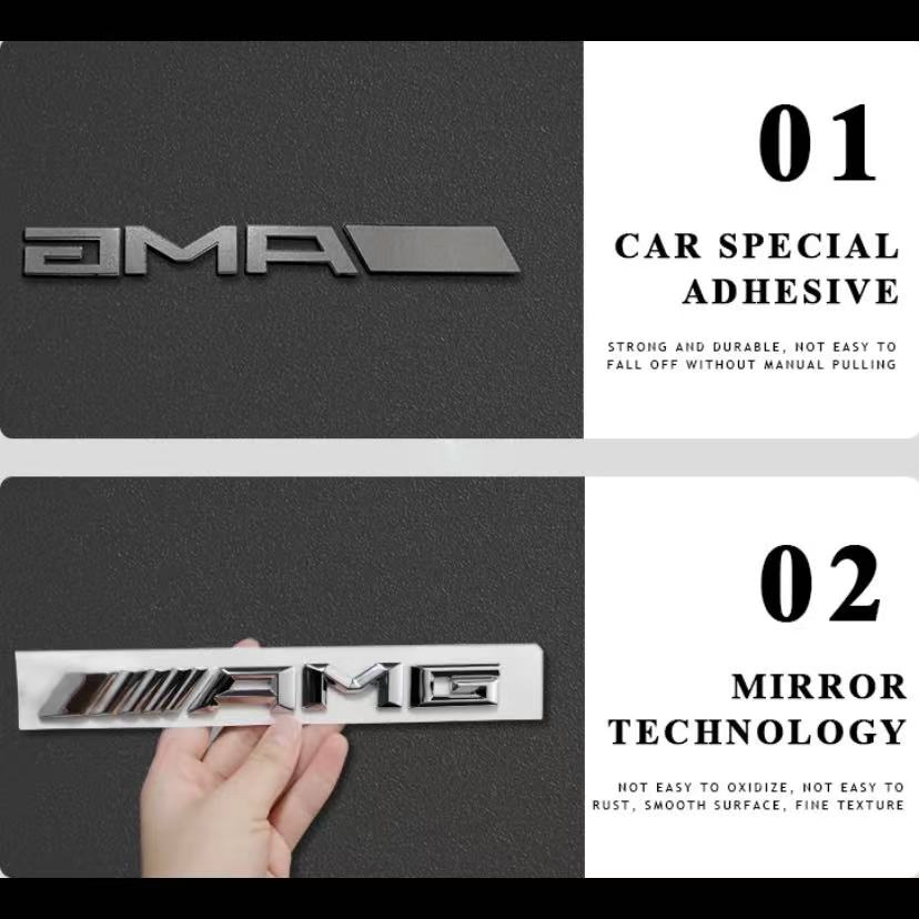 3D Alloy Logo AMG Emblem Letters Car Trunk Badge For Mercedes Benz AMG A B C E G CLA GLA W211 W214 W205 W203 W204 W206 PF1
