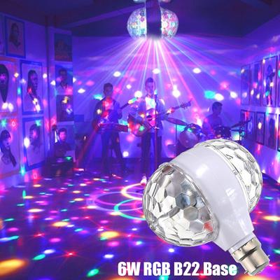 E27 6W LED Rotating RGB Bulb Crystal Ball Light Party Stage DJ Disco Lamp
