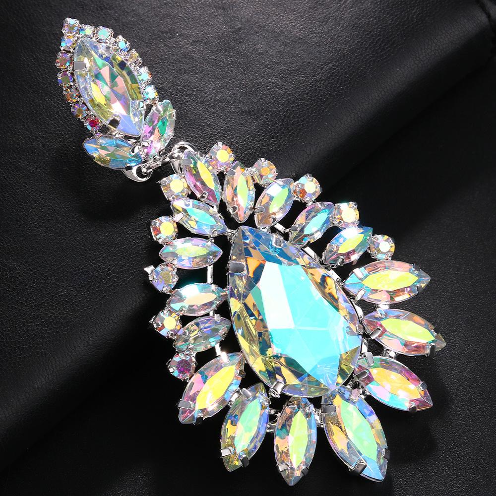 Stonefans Glänzende Wassertropfen Strass Ohrringe Accessoires Trendige Damen AB Farbe Kristall Stecker Ohrringe Piercing Schmuck