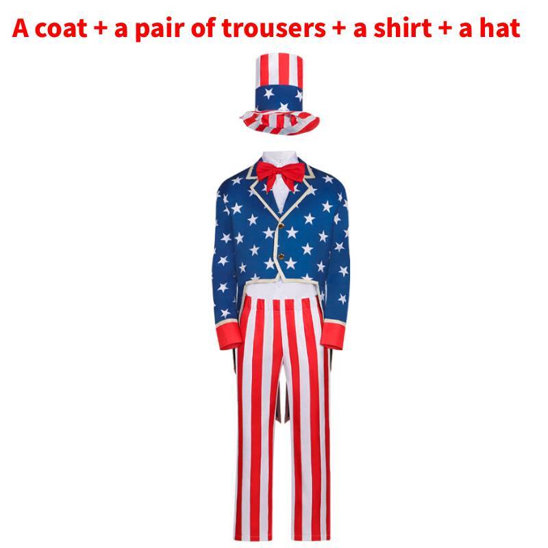 The Purge Cosplay Costume Uncle Sam Independence Day Performance Wear For Halloween Party