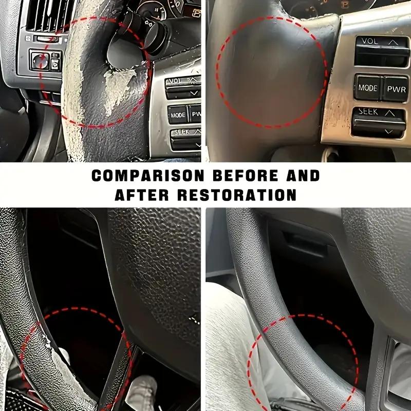Car Interior Renewal Wax-Plastic Trim Revitalizer and Gloss Enhancer for Dashboards,Panels,Prevents Yellowing of Black Surfaces