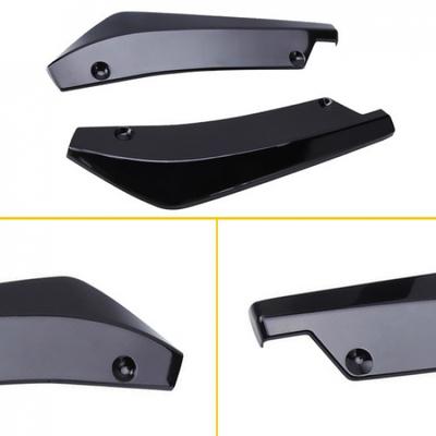 Glossy Black Style Rear Bumper Fin Canard Splitter Diffuser Valence Spoiler Lip