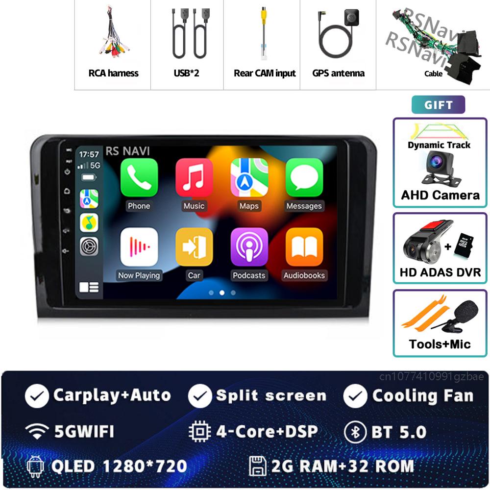 9" Android 14 Carplay Car Radio For Mercedes Benz M-Class W164 GL-Class X164 ML GL Multimedia Video Player GPS Stereo 2Din Auto