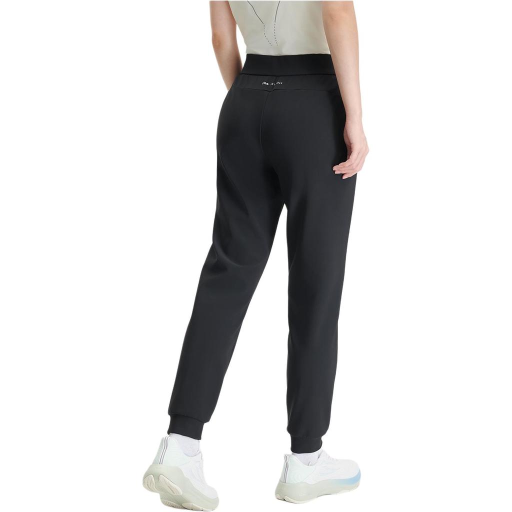 FILA Fitness Fashion Comfortable Soft Versatile Mid-Waist Tapered Knit Sports Pants Women bottoms Deep-Black A11W441602F-BK