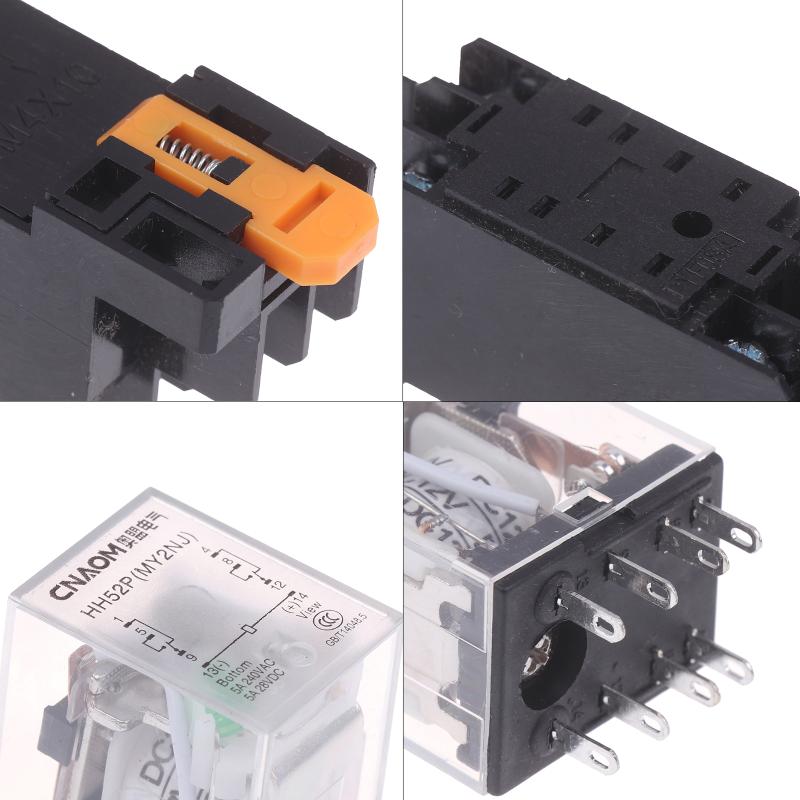Miniature Coil Generalel Ectromagnetic Intermediate Relay Switch With Base Hh52P Led 12V Dc/220V Ac