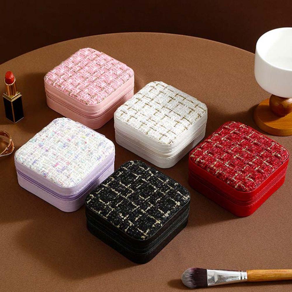 Double Layer Jewelry Packing Bag PU Leather Rings Bearer Box Fashion Jewelry Display Holder  Travel