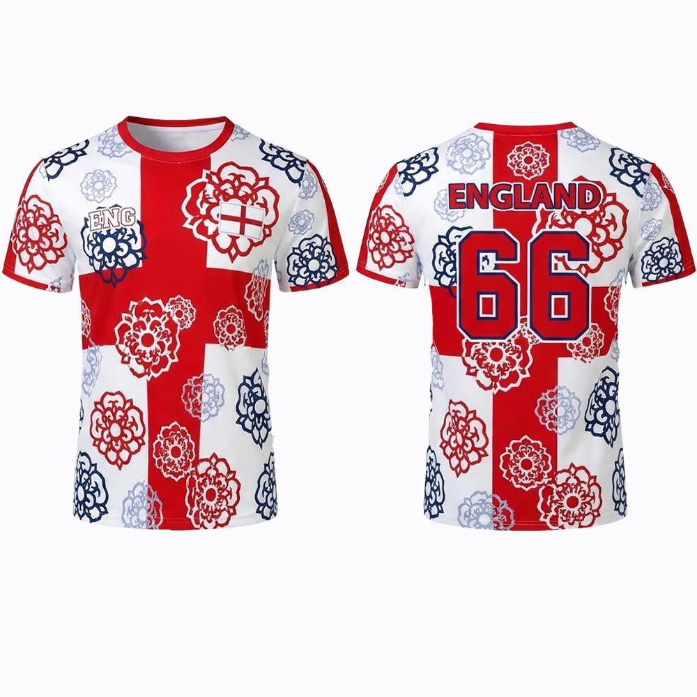 2026 New England Flag Print T-Shirt Summer Outdoor Sports Breathable Quick-Drying Soccer Jersey Men's Fan Daily Training Apparel