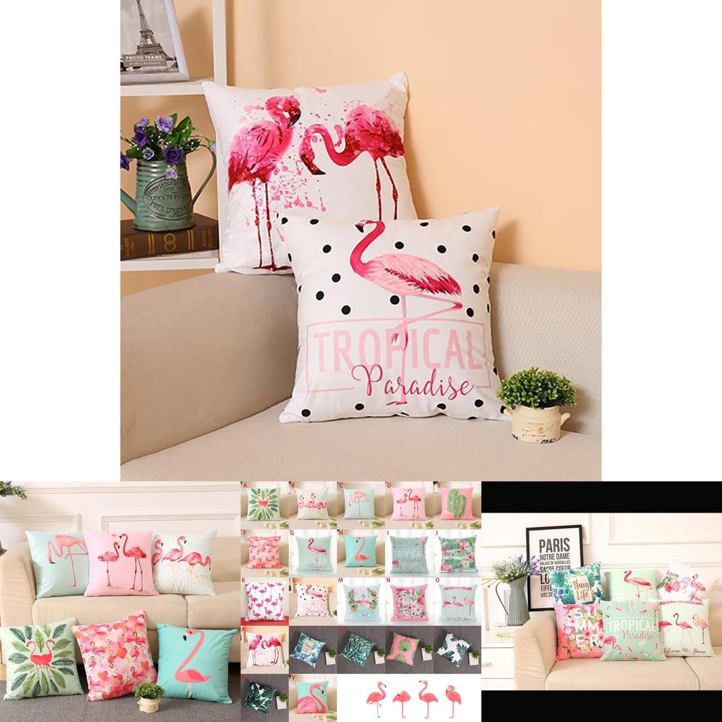 Versatile Flamingo Throw Pillow Case For Sofa Chairs With Premium Cotton Linen