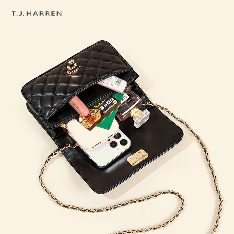 Tije Helen Classic Diamond Quilted Chain Shoulder Bag