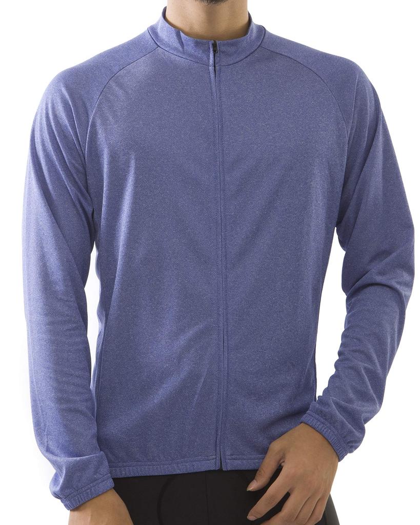 Welkruz Long Sleeve Cycling Cycling Road Bike Cycling Men's Jersey, Spring/Summer Apparel, Jersey, Shirt, WL-BB057 (Heather Blue, XXL)