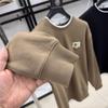 H Family 84% Cotton Autumn Round Neck Long Sleeve Hoodie for Mid-Age and Youth - Solid Color, Casual Warm Base Layer (3Y073A)