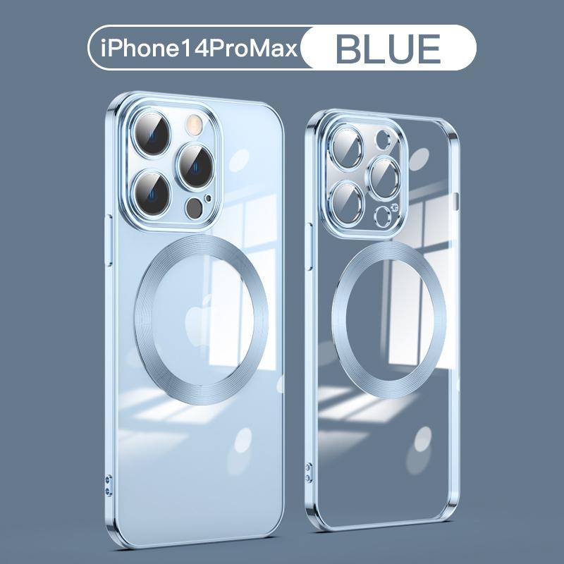 Fashion Magnetic Case for 14  Magsafe Transparent Cover for IPhone 14 13 12 11 Pro Max 14 Plus Plating Clear Soft Silicone Wireless Charging Cover