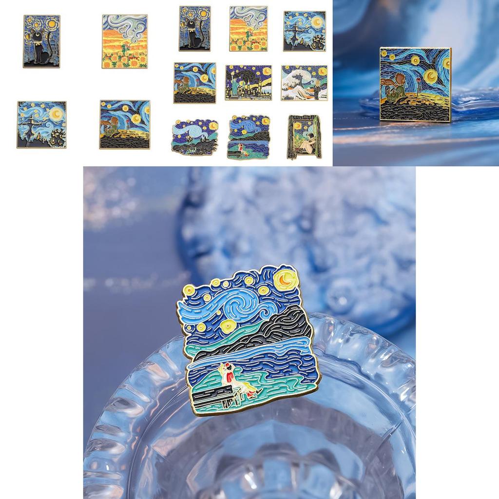 Unique Cartoon Inspired Artistic Brooch With Dreamy Starry Sunflower Design For All