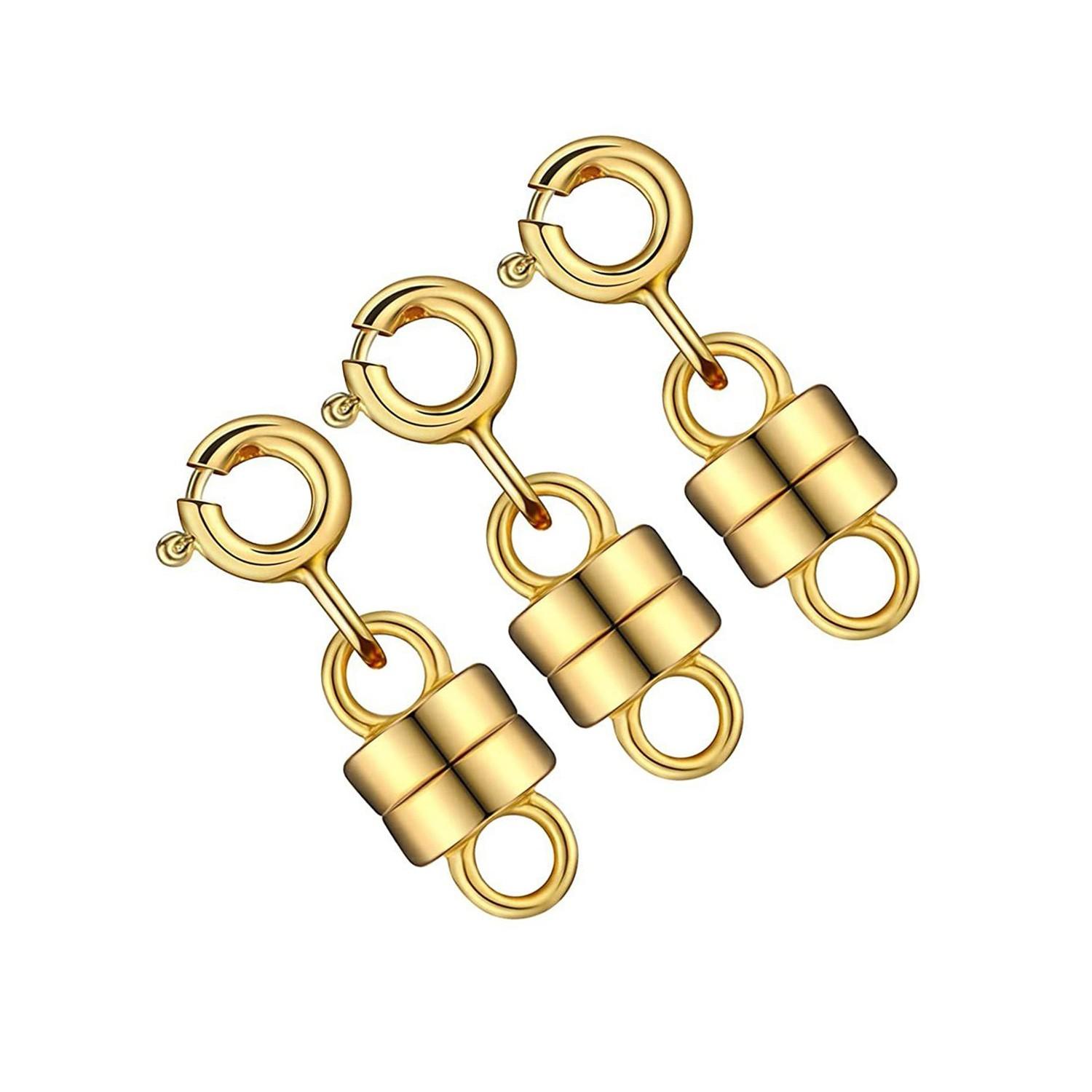 

Преобразователь магнитной застежки из стерлингового серебра/золота 4,5 мм для ювелирных изделий и ожерелья One Size золотой