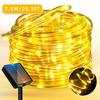 Solar Powered LED Tube String Lights, Waterproof Outdoor Decorative Lighting for Garden, Yard, Tree, Fence, Patio, Holiday Party