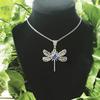 Victorian Crystal Dragonfly Pendant Necklace: Bohemian Style with Mysterious Energy Stone