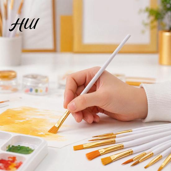 Watercolor Brush Kit for Kids 12PCS Paint Set, Professional Nylon Hair Brushes, Good Artist Brushes Acrylic Painting Water Absorption Art Oil