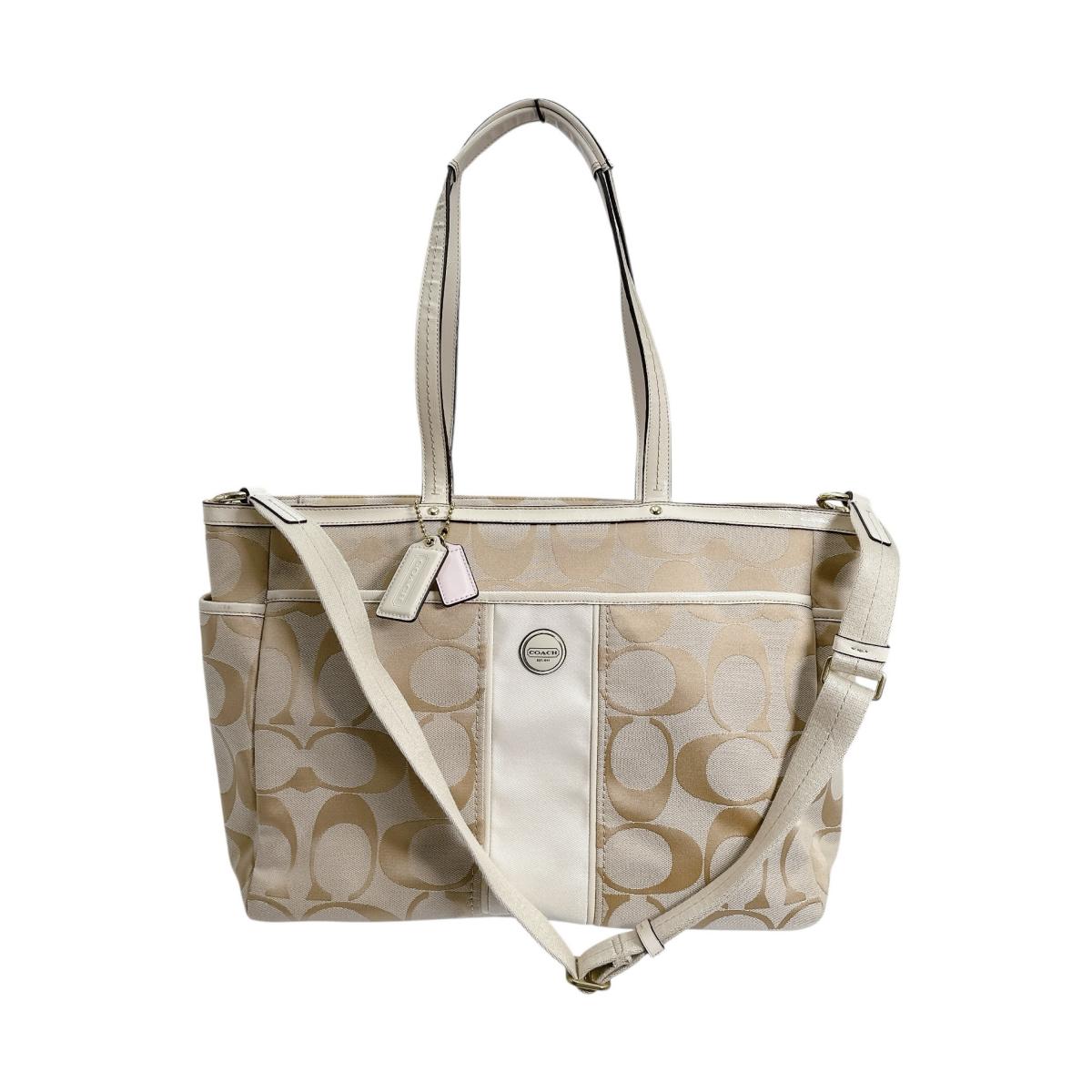 COACH 2WAY bag Mothers Handbag canvas beige Women A1381-F21865 Used